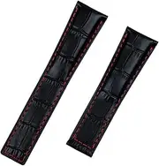 [DJDLFA] Genuine Leather Bracelet Cowhide Watch Band 20mm 22m For Tag Strap For Heuer CARRERA Monaco AQUARACER Watchband Folding Buckle