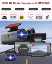 Dash Cam Dual Lens 4K UHD Recording Camera Night Vision 24H Parking Wifi GPS