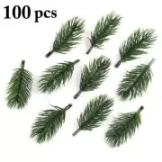 100pcs Pine Branches Artificial Fake Plant Artificial Flower Branch Christmas Pa