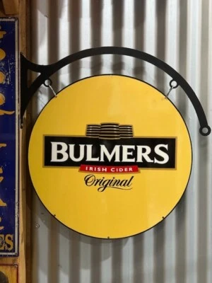 BULMERS IRISH CIDER 560 MM ROUND METAL SIGN WITH HANGER DOUBLE SIDED