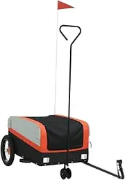 Bike Cargo Trailer with Flag Wagon Bicycle Trailer 45kg Iron vidaXL