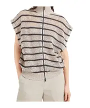 Brunello Cucinelli Striped Zipped Knit Cardigan XXS,XL,XS,L,M light gray