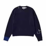 UNIQLO x ANYA HINDMARCH Premium Lambswool Crew Neck Sweater Navy Dark Blue XS