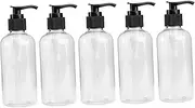 NULYLU 5pcs Press Pump Bottle Refillable Shower Gel Container Dispenser Black Design for Easy Use and Cleaning Travel Bottles for Home Decor