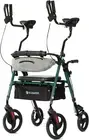 ELENKER Upright Rollator Walker, Stand up Walkers for Seniors with Armrest, Fron