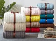 120*180cm Cozy Decorative Knit Woven Throw Blanket Sofa Throw Bed Throw Bed Blanket