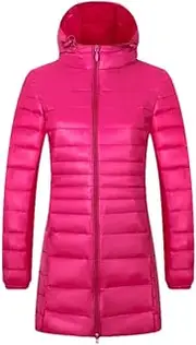 [Generic] Women's Long Warm Down Coat Portable Storage Bag Ultra Light Down Jacket