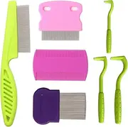 Fine Teeth Cat Comb, Comb for Dogs | Lice Comb for Cats 7pcs | Pet Cleaning Comb Pet Grooming Supplies for Kitten Puppy