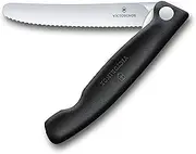 Victorinox Swiss Classic Foldable Paring Knife with Wavy Edge, 11 cm Blade Length, Black One Size