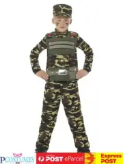 Camouflage Army Military Hero Boys Child Soldier Book Week Kids Costume