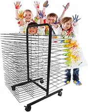 50 Layer Art Drying Rack, Art Shelf Storage Rack with Wheels, Ideal Choice for Educational Schools and Art Club Shelves, (for 8KA3 Artwork/Paintings)