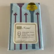 2 Sears Kismet Vintage Percale Perma-Prest Pillowcases 42x36 1970s Retro MCM