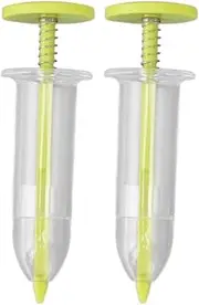 2Pcs Mini Sowing Seed Dispenser, Handheld Seed Spreader, Adjustable Garden Flower Plant Sower, Manual Seed Planter Tool for Carrot, Lettuce, Grass and Spinach Seed (Yellow)