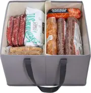 Collapsible Chest Freezer Organizer Bins, Regular 15x14x9", Grey
