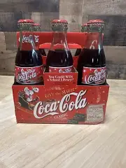 2001 Coca Cola Classic Christmas Give The Magic Six Pack Bottles