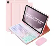 WASSUP for Samsung Galaxy Tab A8 10.5 inch 2022 Keyboard Case Detachable Color Backlit Bluetooth Keyboard & Mouse-Pink