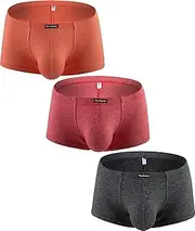 [Hanhepee] Mens Cotton Stretch Trunks Underwear Soft Performance Breathable Modal Microfiber Boxer Briefs