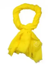 NWT CHANEL VIBRANT YELLOW 13C STOLE SCARF SEQUIN CC LOGO MODAL CASHMERE