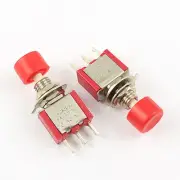 50Pcs Momentary Red Push Button Switch 3Pin SPDT