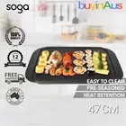 SOGA 47cm Cast Iron Ridged Hot Plate Griddle Grill Fry Pan Outdoor BBQ Cookware
