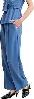 [VIS] Bis BVS35100 Women's Slacks (Beauty Easy) Linen-Like One Tuck Wide Slacks Pants, Cool to Touch/Washable