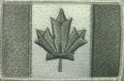 CANADA Flag Patch With Hook & Loop Fastener Gray & White White Border #15