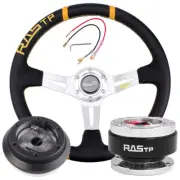 Silver Steering Wheel+Short Hub Adapter+Quick Release ForHonda Civic 96-00 EK (for: Honda)