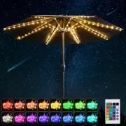 Patio Umbrella String Lights, 104 Bright Leds 12 Modes USB Battery Operated Cord