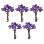 50 Pcs 12mm Artificial Berry Artificial Holly Berries with Wire Stems Purple