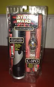 Star Wars Episode 1 C-3PO Collector Watch in Light Saber Display Case NIP!!