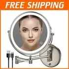 Antique-Style Wall Mounted Dual-Sided Makeup Mirror with Touch Control Lighting