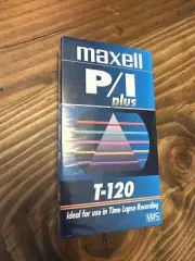 Maxell VHS Video Tape Sealed P/I Plus T-120 Time Lapse Recording Blank Video NEW