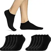 [Swadeshi Threads] Womens 6 Pairs of Black Socks Size 4-7 Trainer Socks Running Socks Ladies Socks Ankle Socks Lowcut Socks Sports Socks Women Athletic Socks Homeworkout Cotton Everday Socks