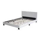Design Square Modern Designer PU Leather Double Bed Frame With Headboard - White
