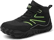 [Dinint] Little/Big Kids Barefoot Shoes Girls Boys High Top Wide Toe Box Zero Drop Minimalist Sneakers Lightweight Breathable Walking Shoes