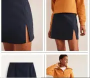 BODEN Mini Side Split Skirt in Navy Blue (fm134-15)