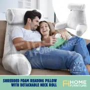 Memory Foam Backrest Pillow Neck Back Rest Reading Cushion Lumbar Support White