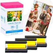 Compatible for Canon Selphy CP1500 CP1300 Ink and Paper Set KP-108IN KP108 3 ...