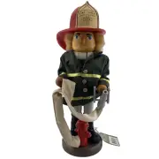 Santa's Workshop Fire Chief with hose and hydrant Nutcracker 14" New w/tag