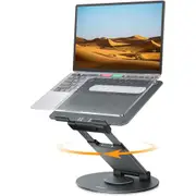 Nulaxy LS18 360° Rotating Laptop Stand - Grey, For Collaborative Work, Compatible with 10"-17" Apple MacBook / Laptops [LS18 Grey]