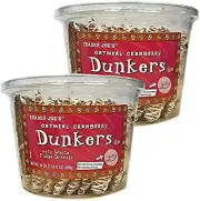 2 x Trader Joe's Oatmeal Cranberry Dunkers with White Fudge Drizzle 24 oz Each
