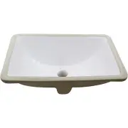 Rectangular Undermount White Porcleain Sink with Overflow, 18.25 x 13.5-inches