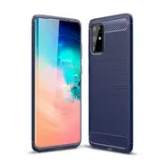 MCC Slim Samsung Galaxy S20+ Plus Carbon Fibre Soft Carbon Case Cover G985 [Dark Blue]