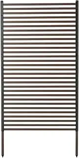 Outdoor Privacy Screens, PE-Coated Steel Slatted No-Dig Kit, Dark Brown Panel, Freestanding Privacy Fence for Outside Backyard Garden Patio Privacy Screen, Metal Decorative Fence Panels(A1)