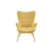 Featherston Replica Fabric Contour Relaxing Lounge Armchair - Mustard - Mustard