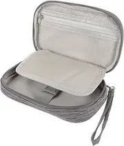 Travel Cable Organizer Case Portable Pouch for Charger Data Cords Earphones Grey Electronic Accessories Storage Bag with Easy to Use Zipper Excellent