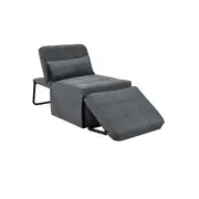 Foret 1-Seater Sofa Bed Lounge Ottoman Adjustable Couch Recliner Dark Grey