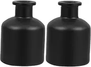 2pcs Refillable Glass Diffuser Bottles Cylindrical Aroma Containers for Essential Oils Reed Diffusers Perfumes Elegant Desktop Ornament for Home Bathroom
