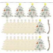 50 Pcs Wooden Christmas Ornaments Paintable Wooden Star Tree Crafts