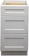 White Shaker 3 Drawers Bathroom Vanity Base 12" Width, Bathroom Drawer Storage Cabinet